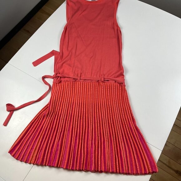 Alison Sheri low waist dress light knit orange pink size M - Picture 4 of 9